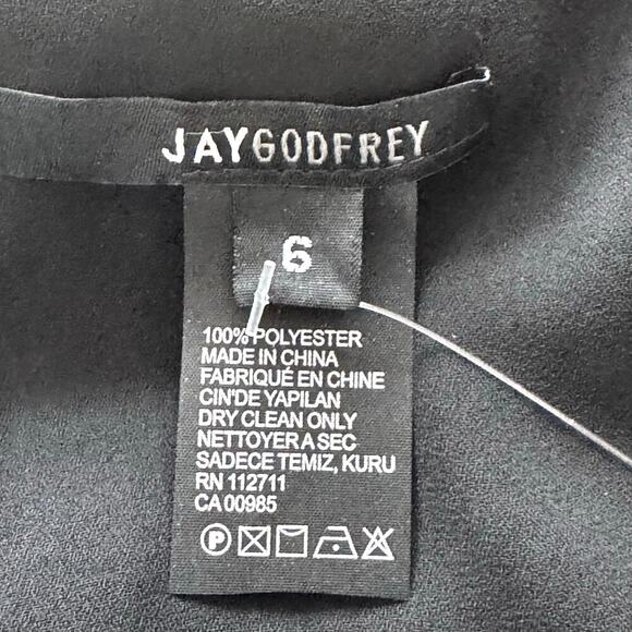 New Jay Godfrey Black Gold Metallic Polka Dot Romper Long Bell Sleeve Sz 6 - Picture 8 of 13